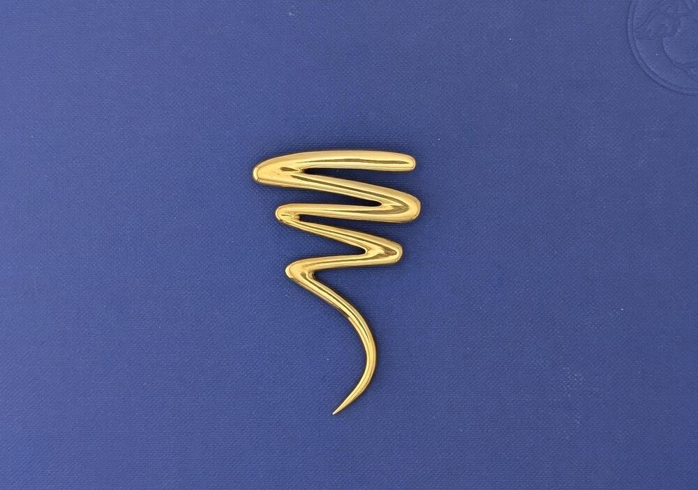 18kt Yellow Gold Zig Zag Squiggle Pin/Brooch - 16.0g